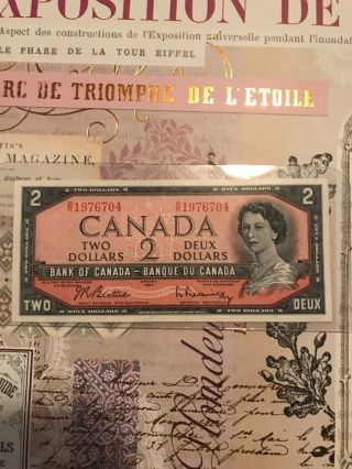 1954 Bank Of Canada Qeii $2.  00 Beattie & Rasminsky B/r Rare Gem Unc