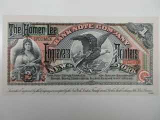 Ny.  Homer Lee Bank Note Co.  1880 - 90 