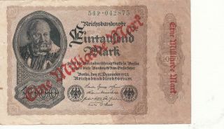 Old German Germany Banknote 1 Milliard Mark - 1922