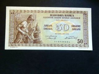 Yugoslavia 1946,  50 Dinara,  Unc Perfect Banknote