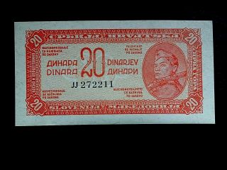 Yugoslavia 1944,  20 Dinara,  Unc,  Perfect Banknote