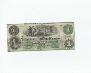 Tallahassee Rail Road Company 1 Dollar 18 - -