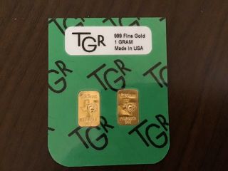 Gold 1 Gram 24k Pure Tgr Bullion Bars 999 Double Ingots.