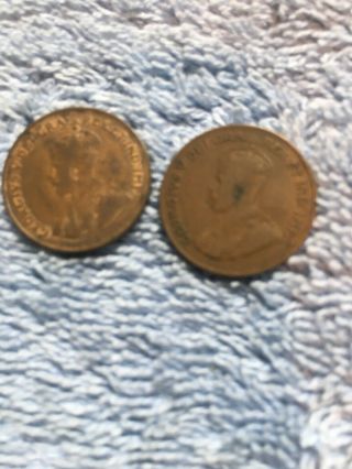 1920,  1921 Canadian Pennies 2