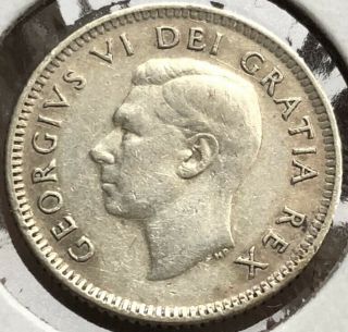 1952 Canada 10 Cents George Vi Vf20