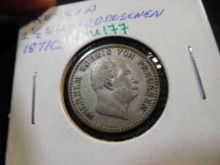 U177 German State Prussia 1871 - C 2 1/2 Silber Groschen