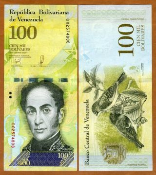 Venezuela 100000 (100,  000) Bolivares,  2017 P - C - Prefix Unc
