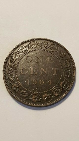 Canada 1 Cent 1904 Edward Vii Canadian Penny Copper Coin Large Cent