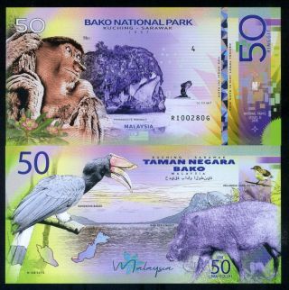 Malaysia,  Bako National Park,  Sarawak,  50 Ringgit,  Private Issue Polymer,  2019