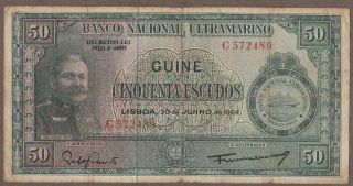 1964 Portuguese Guinea 50 Escudo Note