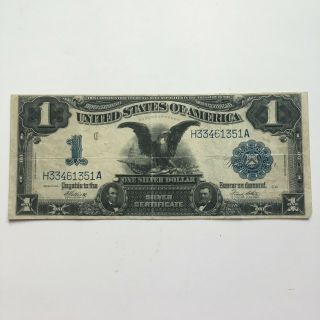 1899 Black Eagle One Dollar Silver Certificate With Lincoln And Grant