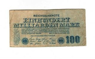 Xxx - Rare 100 Billion Mark Weimar Inflation Banknote 1923 In Ok Con