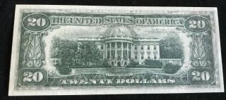 1974 $20 Twenty Dollar Bill Federal Reserve,  Unique Error Obverse Visible From