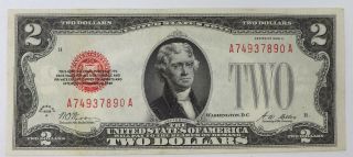1928 A $2 Two Dollar Red Seal United States Note F - 1502 U Grade It M5