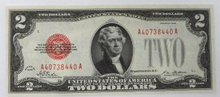 1928 $2 Two Dollar Red Seal United States Note F - 1501 U Grade It M10