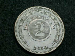 Paraguay 1870 - 2 Centésimos - Old Cooper Coin
