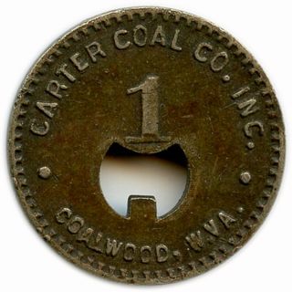 Carter Coal Co.  Inc.  Coalwood,  West Virginia Wv Orco Scrip Mining Trade Token