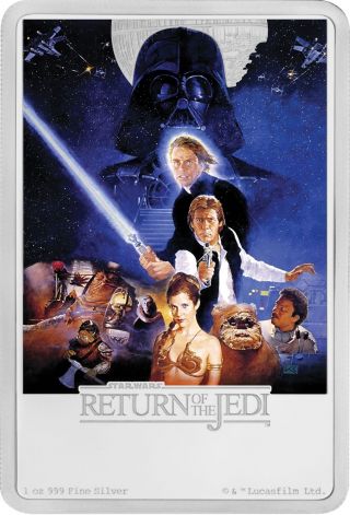 2017 Niue 1 Oz Silver $2 Star Wars Return Of The Jedi Poster