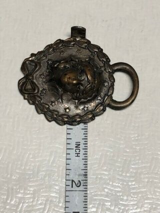 Watch Fob with Repousse Lady Liberty Pop Out Face Medal Token Fob Charm 5