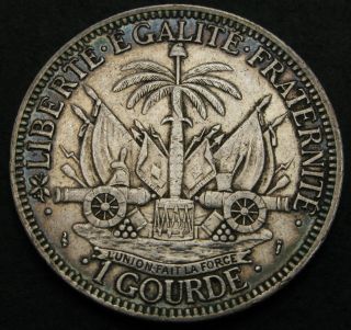 Haiti 1 Gourde 1882 - Silver - Vf - - 2991