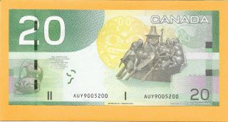 2004 CANADIAN 20 DOLLAR BILL AUY9005200 CRISP (UNC) 2
