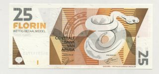 Aruba 25 Florin 16 - 7 - 1993 Pick 12 Unc Uncirculated Banknote