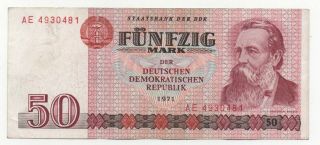 Ddr East Germany 50 Mark 1971 Pick 30 Look Scans