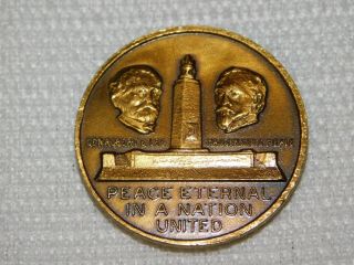 Vintage Civil War Gettysburg Abraham Lincoln Robert Lee George Meade Medal Token 2