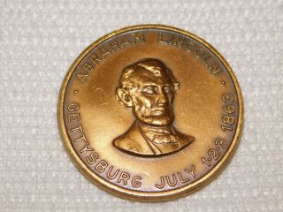 Vintage Civil War Gettysburg Abraham Lincoln Robert Lee George Meade Medal Token 3