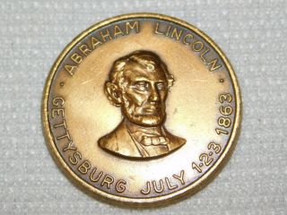 Vintage Civil War Gettysburg Abraham Lincoln Robert Lee George Meade Medal Token 4