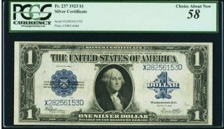 Fr.  237 $1 1923 Silver Certificate Pcgs Choice About 58