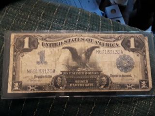 1899 U.  S.  Blue Seal One Dollar $1 Large Silver Eagle Certificate Bill