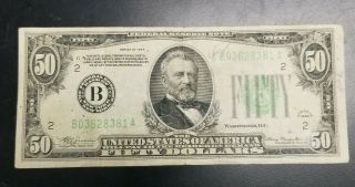 1934 United States $50 Bill Federal Reserve Note You Grade