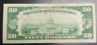 1934 United States $50 Bill Federal Reserve Note You Grade 2