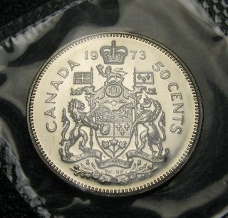 Rcm - 1973 - 50 - Cent - Coat Of Arms - Proof Like - In Cellophane