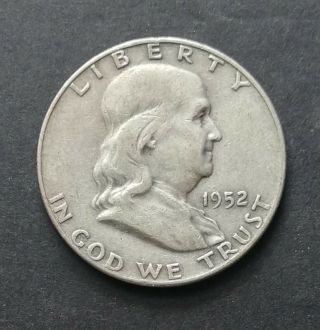 Au To Ef 1952 American Silver Half Dollar 50 Cent Coins Us Franklin