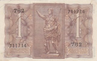 1 LIRE FINE - VERY FINE BANKNOTE FROM ITALY 1939 PICK - 26 2