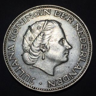 Old Foreign World Coin: 1961 Netherlands 2 1/2 Gulden, .  720 Silver 2