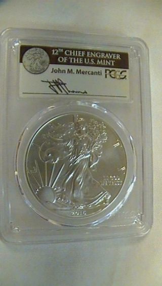 2016 Pcgs Ms70 First Strike Silver Eagle 30th Anniversary Mercaniti Signed
