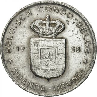 [ 452784] Belgian Congo,  Ruanda - Urundi,  Franc,  1958,  Au (50 - 53),  Aluminum,  Km:4