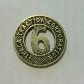 Ithaca Ny Transit Token 410a Traction Corporation One Six Cent Fare