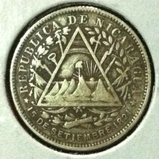 Nicaragua 20 Centavos Km 7 Vf 1887 H