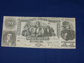 $20 T - 20 Confederate States Of America Civil War Note C44