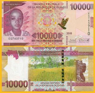 Guinea 10000 (10,  000) Francs P - 2108 / 2019 Unc Banknote