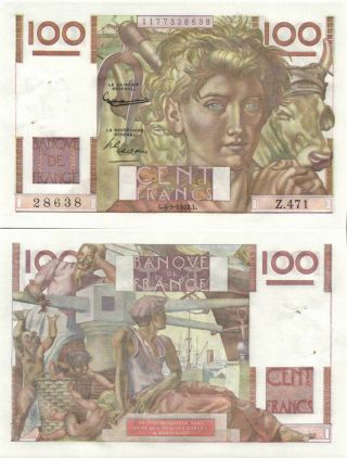 France - 100 Francs 1952 P.  128d Aunc