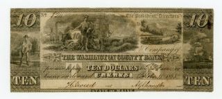 1835 $10 The Washington County Bank - Calais,  Maine Note
