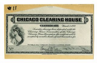 Il.  Chicago Clearing House 1933 Proof Depression Scrip Master On All Denoms