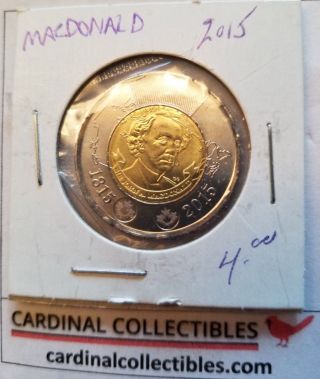 2015 Canadian $2 Toonie Macdonald In Bu (brilliant Uncirculated)