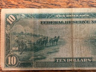 U.  S.  1914 $10 DOLLAR BILL LARGE NOTE 2