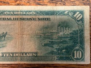 U.  S.  1914 $10 DOLLAR BILL LARGE NOTE 8